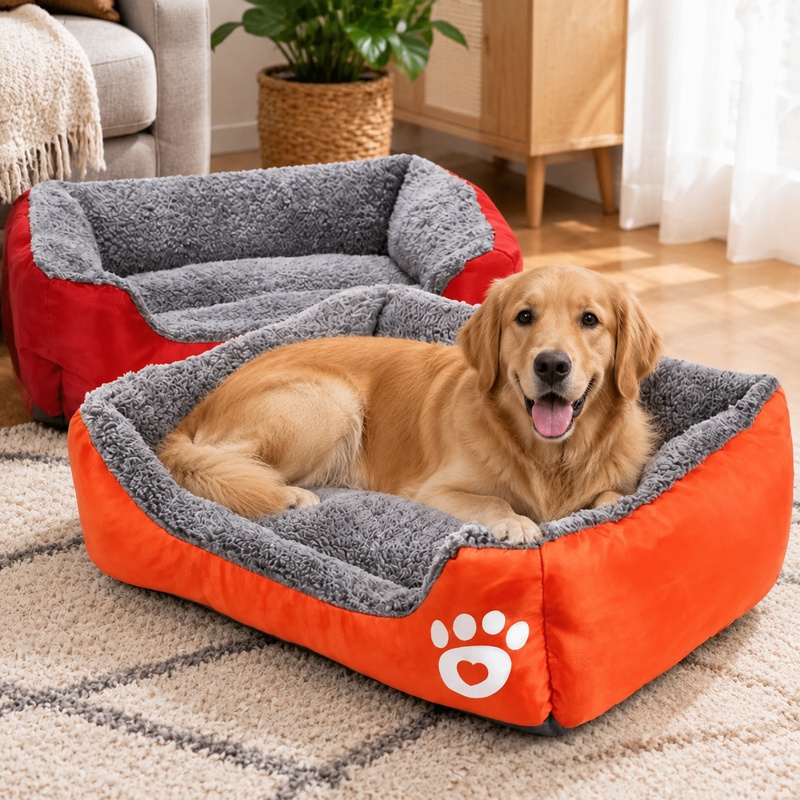 Interactive Squeaky Plush Dog Toy - Cama de felpa suave para gatos